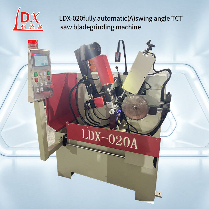 LDX-026A पूरी तरह से स्वचालित लकड़ी के काम के लिए देखा ब्लेड सामने और पीछे कोण पीसने मशीन
