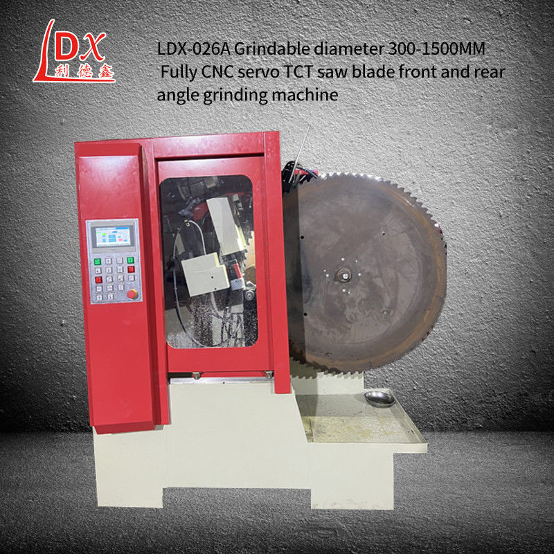 LDX-026A सर्वो फ़ीड बड़ी TCT देखा ब्लेड फ्रंट और रियर एंगल ग्राइंडिंग मशीन